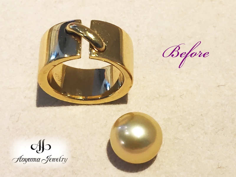 【リフォーム前】ボリュームのあるゴールドのリングをリフォーム