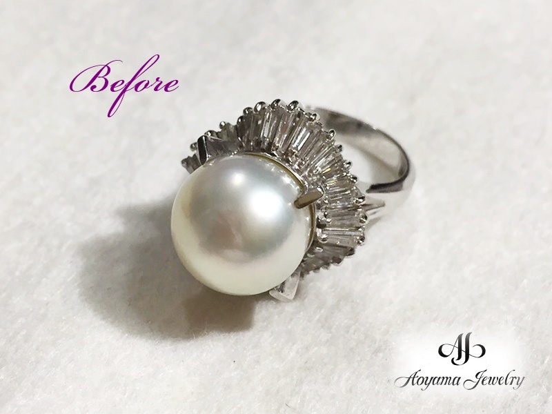 【リフォーム前】取り巻きの古いパールリング