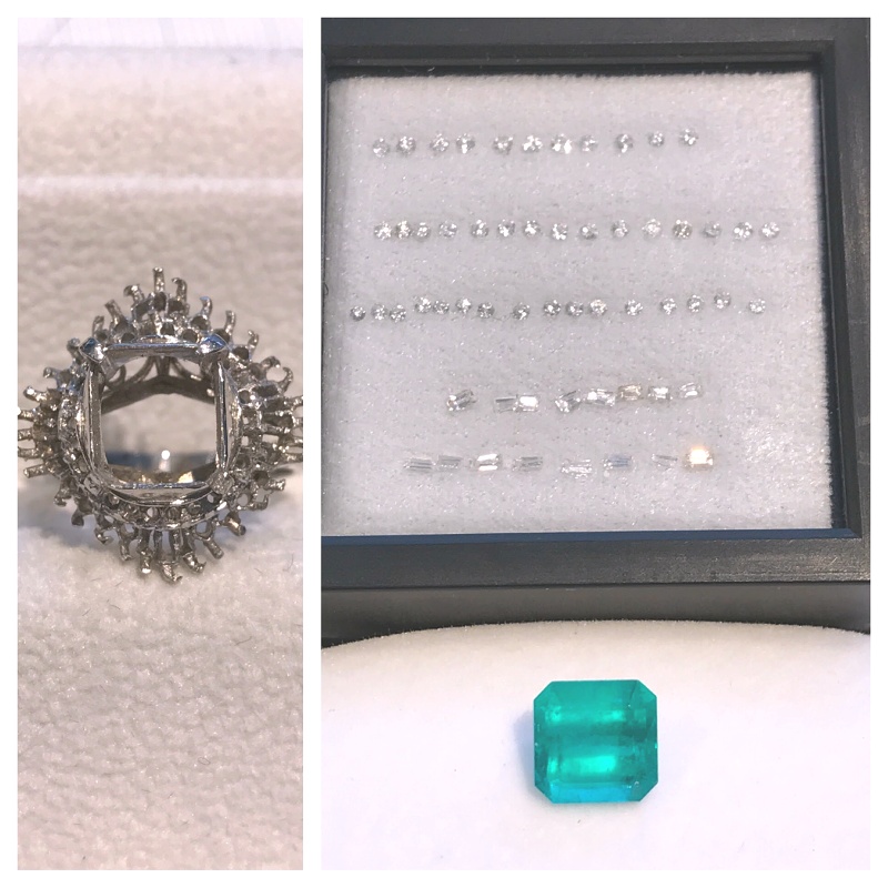 石を外したエメラルドリング